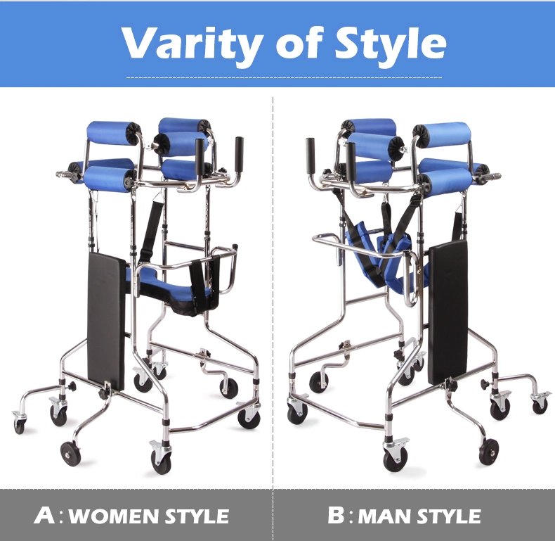 Elderly Walking Aid Stroke Hemiplegia Rehabilitation Equipment Handbrake Foot Brake 8 Universal Wheels