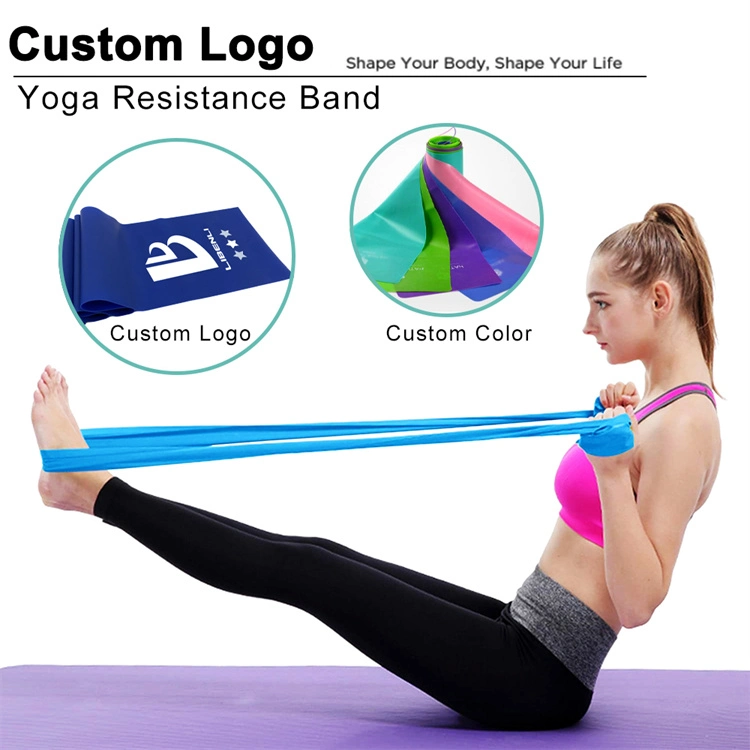 Red Anti Skid Stretch Fitness Yoga Tension Belt, Flat Home Training Resistance Band