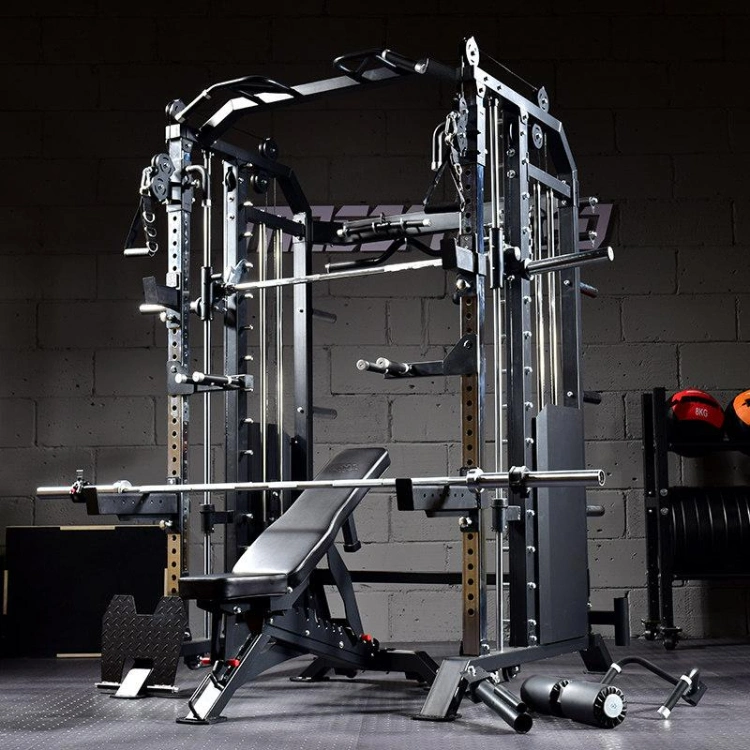 Wholesale New Design Home Use Multi Functional Trainer Gym Fitness Equipment 3 in 1 Combo Power Rack with Smith Machine