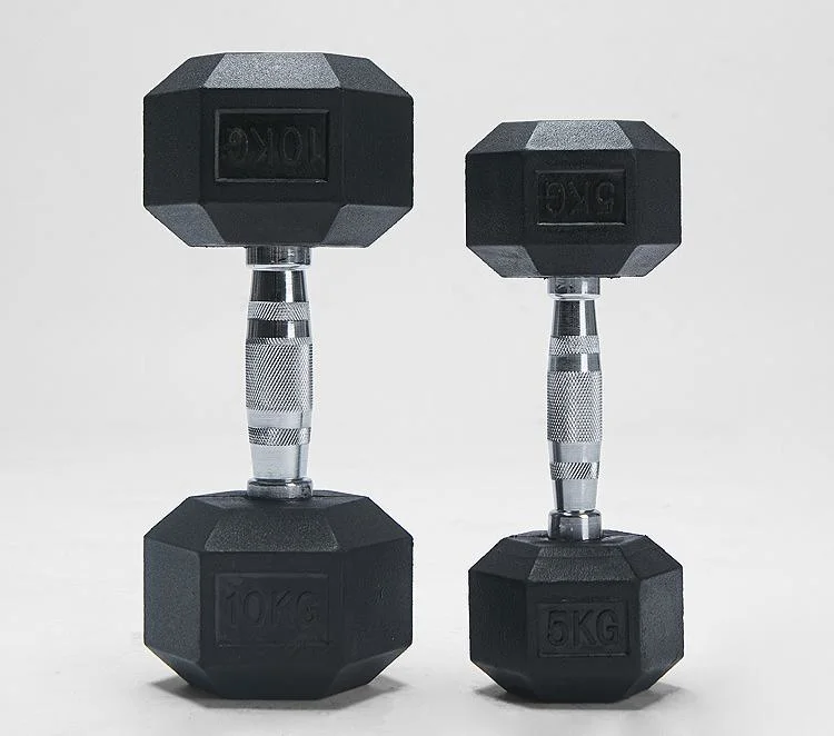 Factory Direct Sale Home Gym Fitness 5-100lbs Rubber Hex Dumbbell Weight Lifiting Hexagon Dumbbel