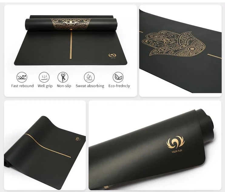 Exercise Mat Yoga Custom Yoga Matt Fitness Yogamat Pilates Eco Friendly Natural Rubber Thick PU Leather Yoga Mat Non Slip Gym Equipments