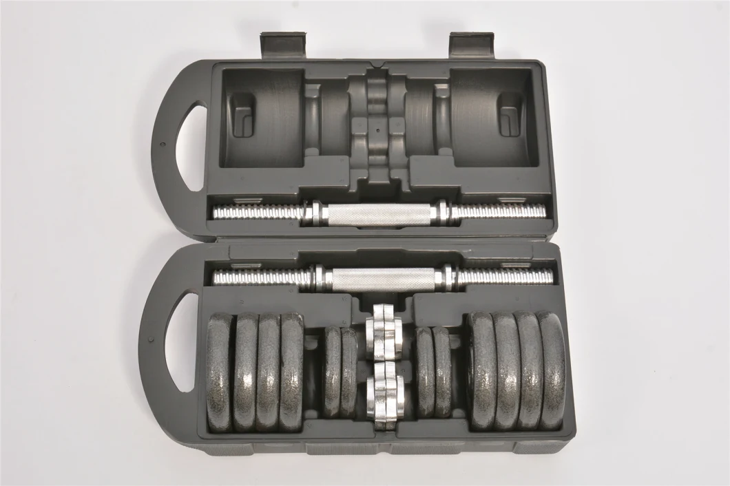 20kg Adjustable Multi Function All Steel Dumbbell Set with Additional Barbell Rod Extension for Fitness Exercise