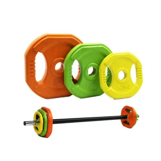 Set bilanciere aerobico Body Bump da palestra con piastre pesi rivestite in gomma